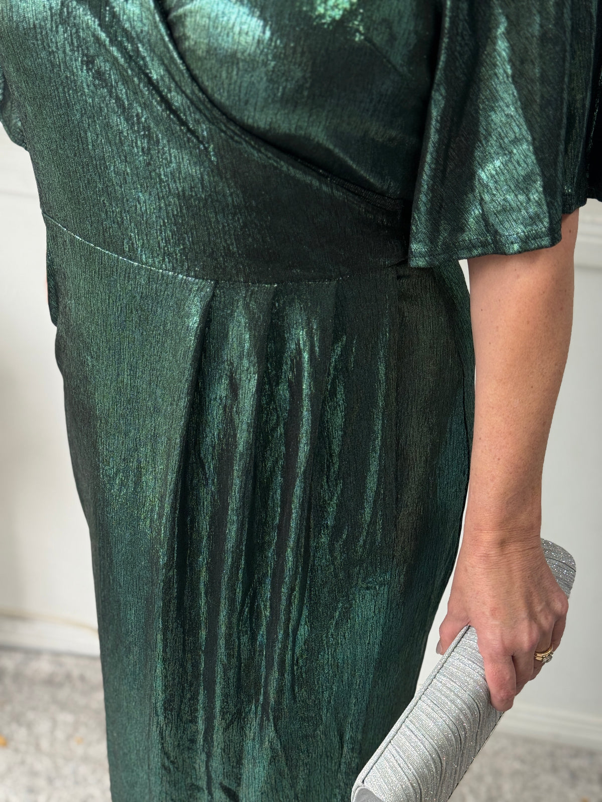 Kuss Emerald Shimmer Wrap Dress