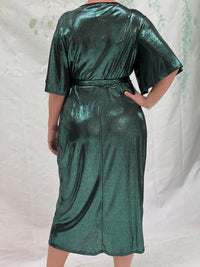 Kuss Emerald Shimmer Wrap Dress