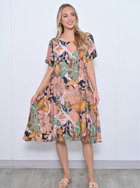 Demi Earthy Floral Layering Dress