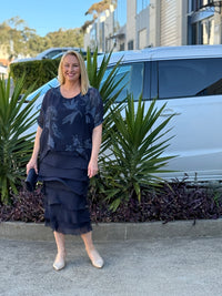 Lenour Night Floral Silk Dress