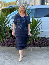 Lenour Night Floral Silk Dress