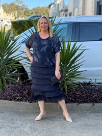 Lenour Night Floral Silk Dress