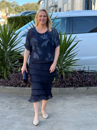 Lenour Night Floral Silk Dress