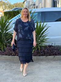 Lenour Night Floral Silk Dress