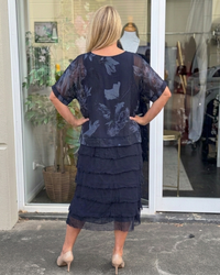Lenour Night Floral Silk Dress