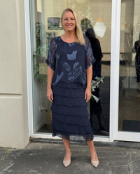 Lenour Night Floral Silk Dress