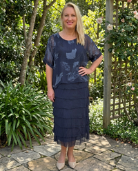 Lenour Night Floral Silk Dress