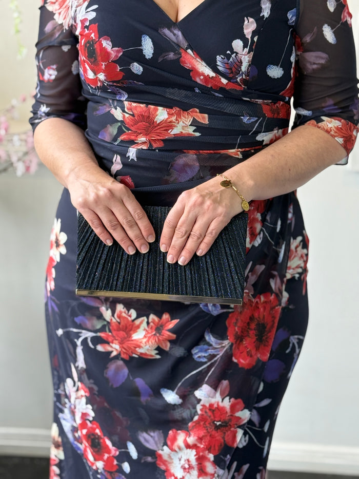Lima Fire Floral Evening Dress