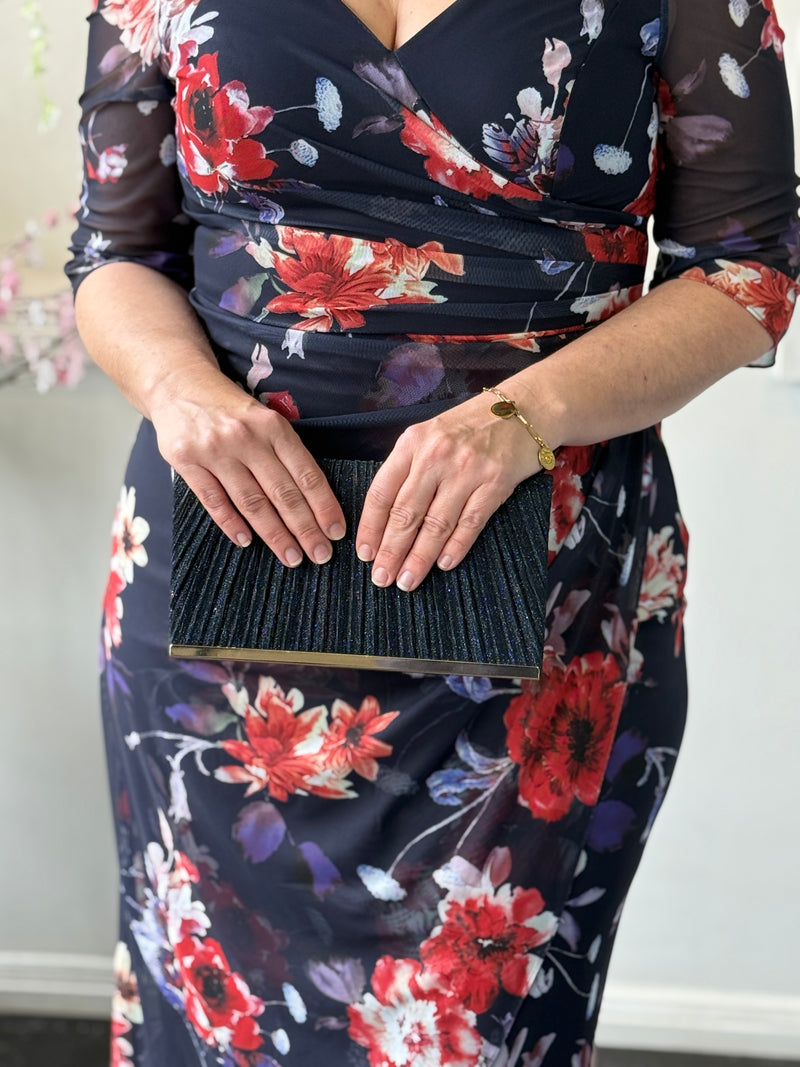 Lima Fire Floral Evening Dress