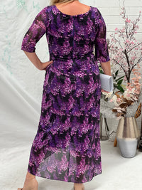 Lima Purple Hydrangea Evening Dress