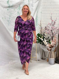 Lima Purple Hydrangea Evening Dress