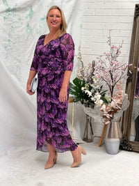 Lima Purple Hydrangea Evening Dress