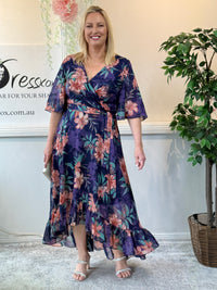 Lolita Peach Hibiscus Evening Dress