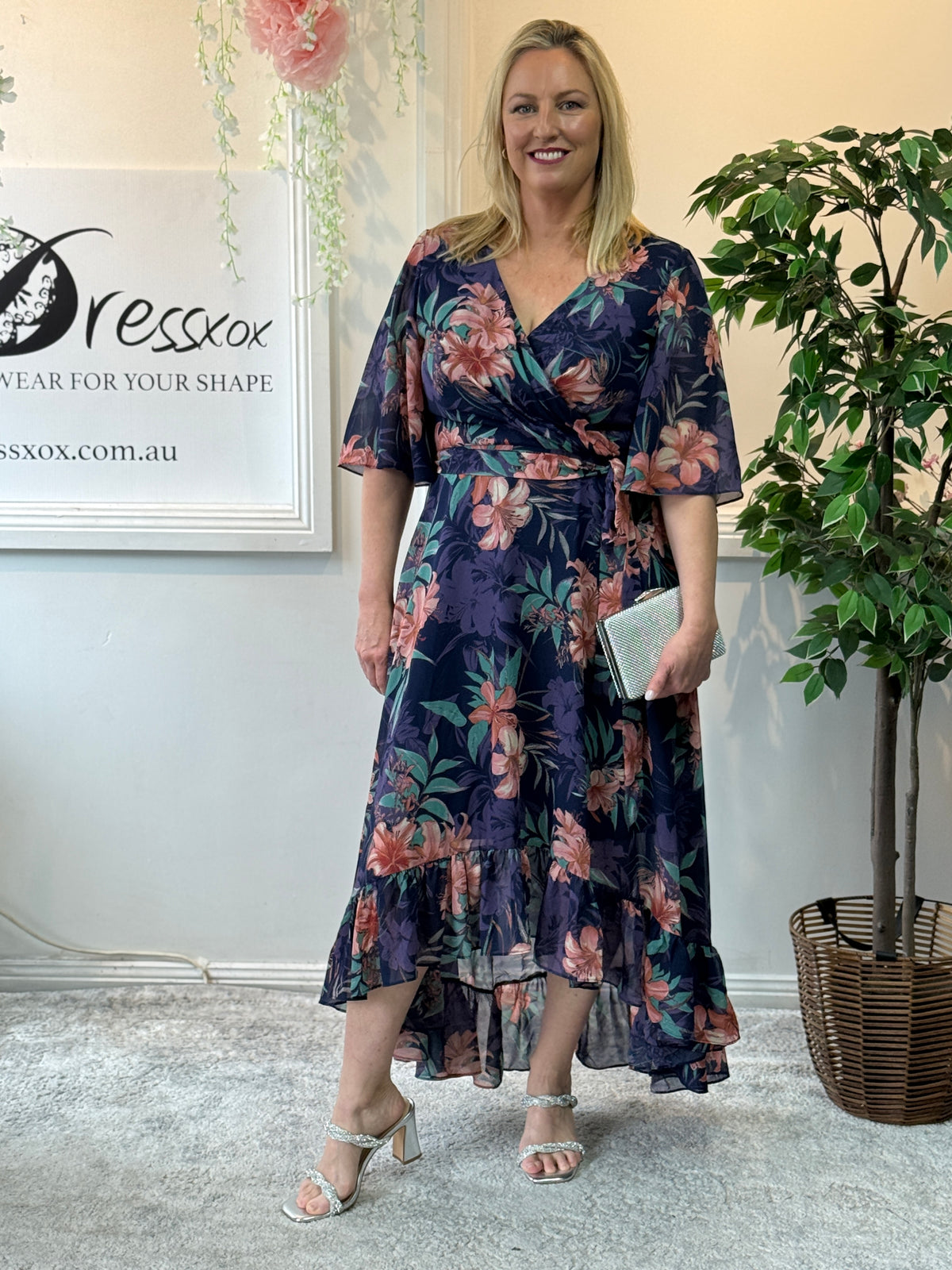 Lolita Peach Hibiscus Evening Dress