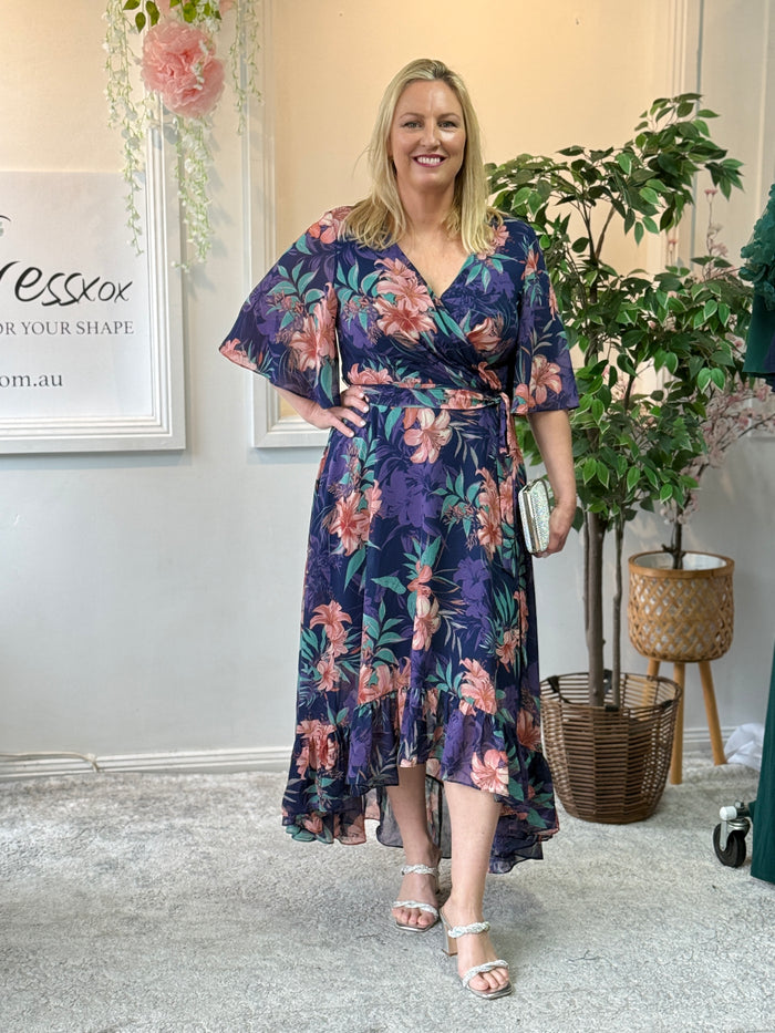 Lolita Peach Hibiscus Evening Dress