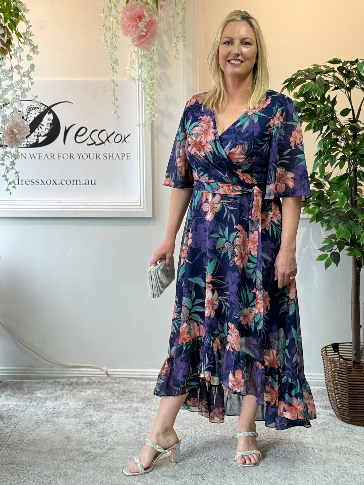 Lolita Peach Hibiscus Evening Dress