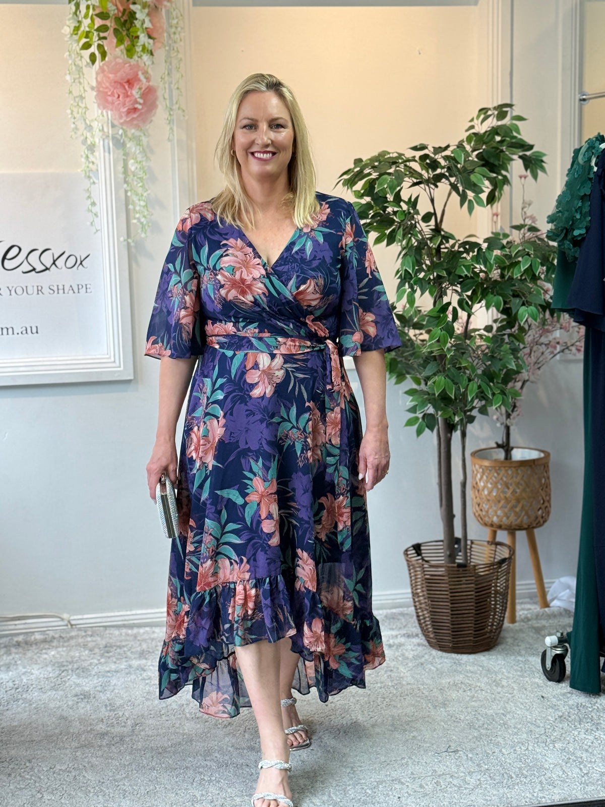 Lolita Peach Hibiscus Evening Dress
