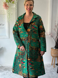 Lorelai Green Abstract Fleece Coat