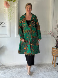 Lorelai Green Abstract Fleece Coat