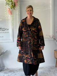 Lorelai Japanese Print Fleece Coat