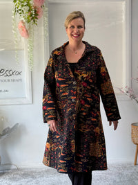 Lorelai Japanese Print Fleece Coat