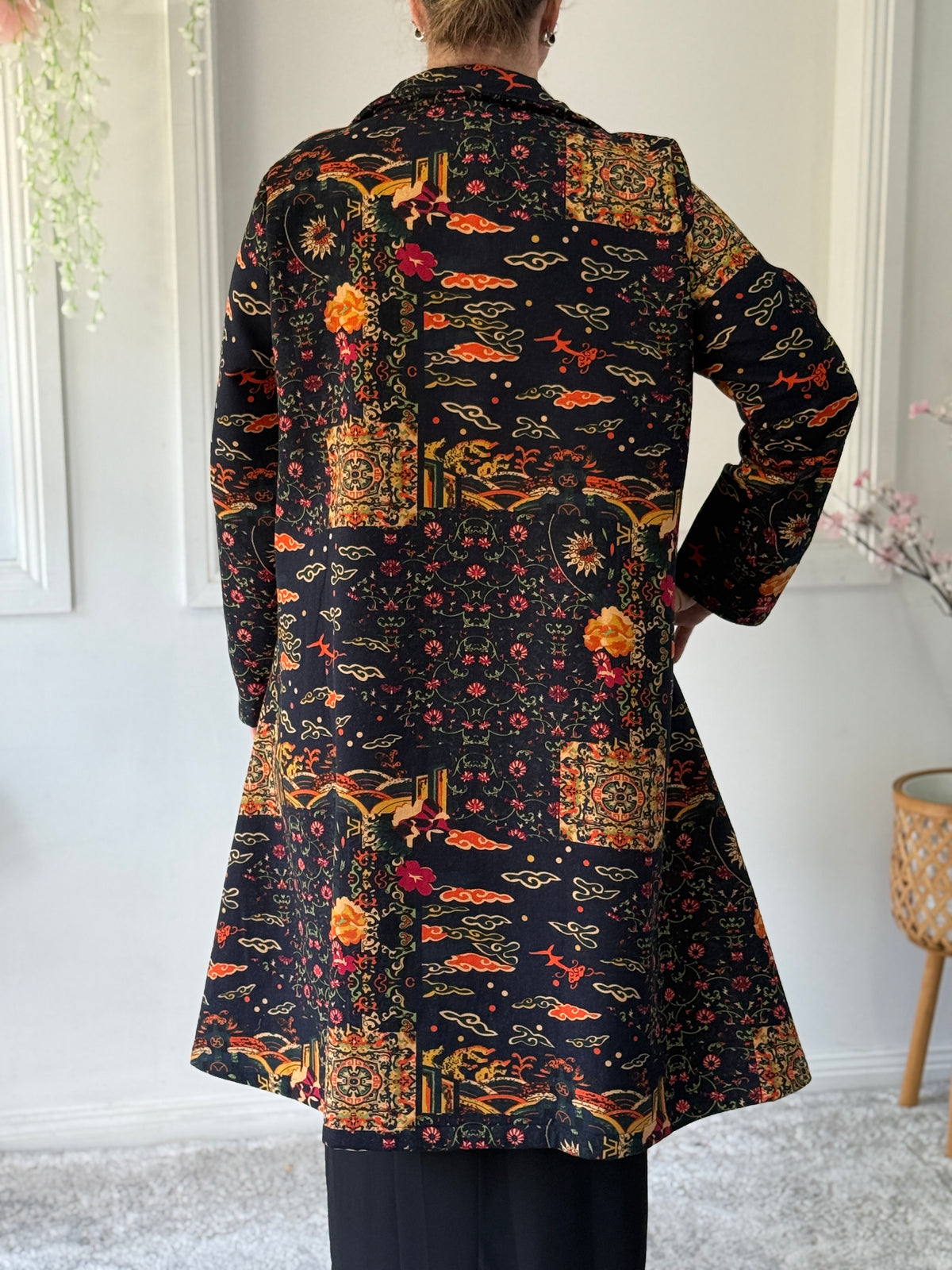 Lorelai Japanese Print Fleece Coat