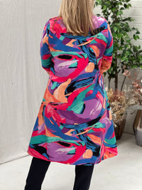 Lorelai Vibrant Abstract Fleece Coat