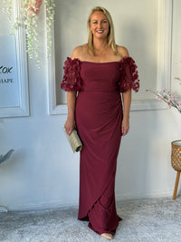 Madeline Burgundy Evening Gown