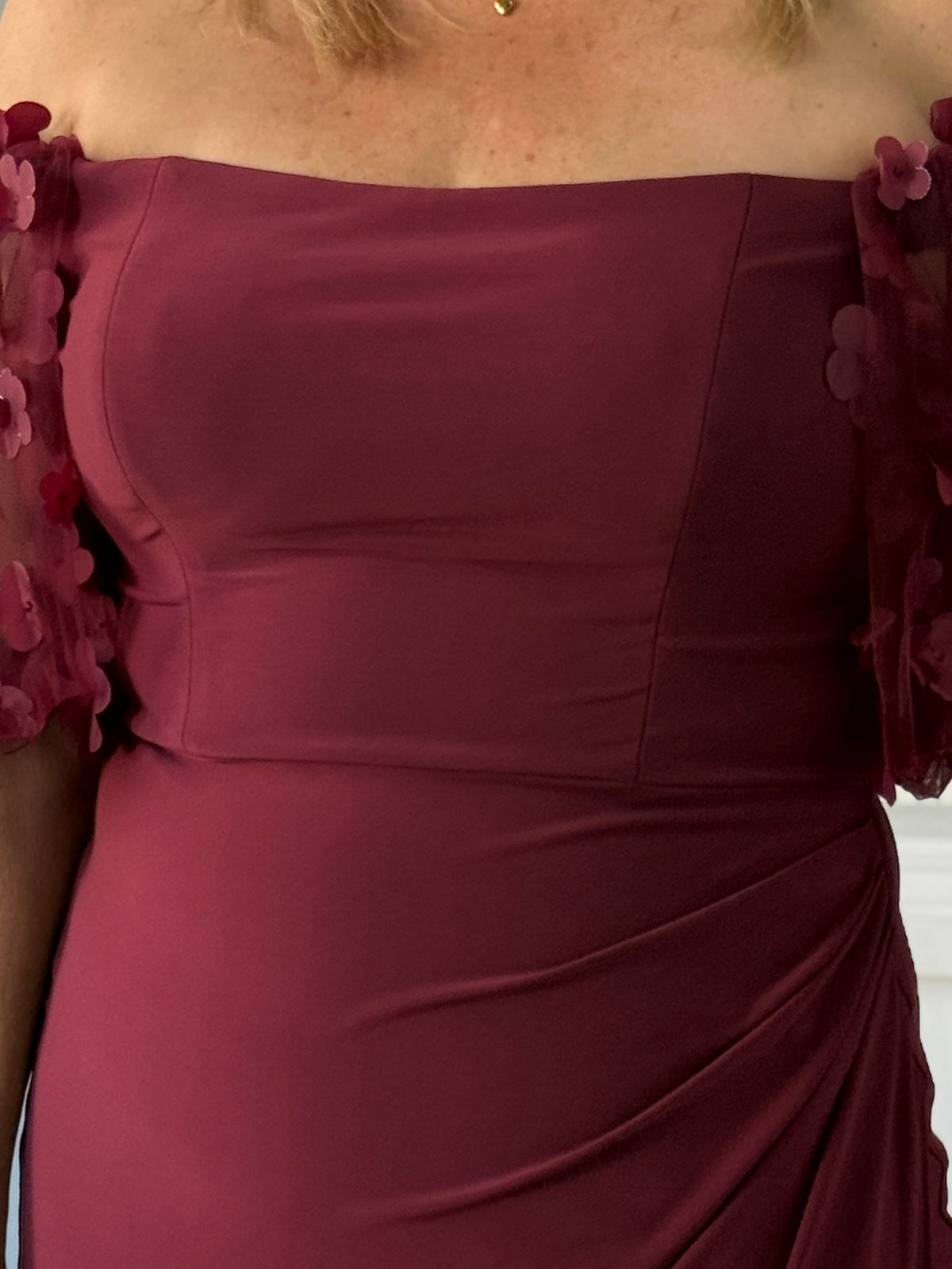 Madeline Burgundy Evening Gown