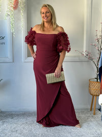 Madeline Burgundy Evening Gown