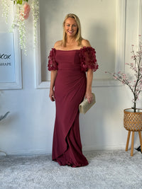 Madeline Burgundy Evening Gown
