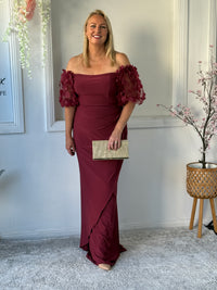 Madeline Burgundy Evening Gown