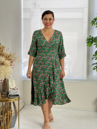 Maeve Green Garden Wrap Dress