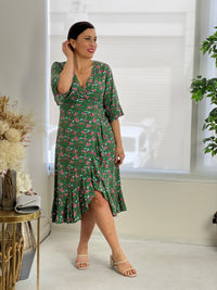 Maeve Green Garden Wrap Dress