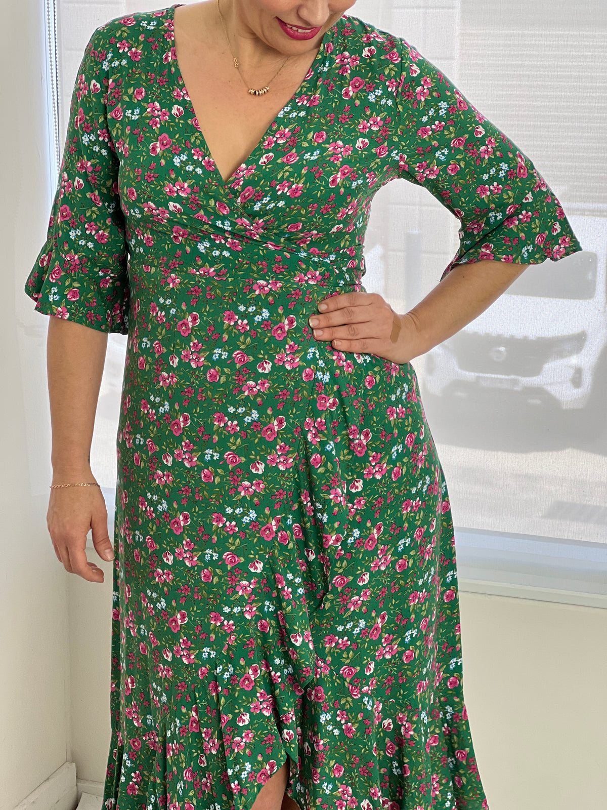 Maeve Green Garden Wrap Dress