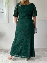 Maria Emerald Lace Evening Gown