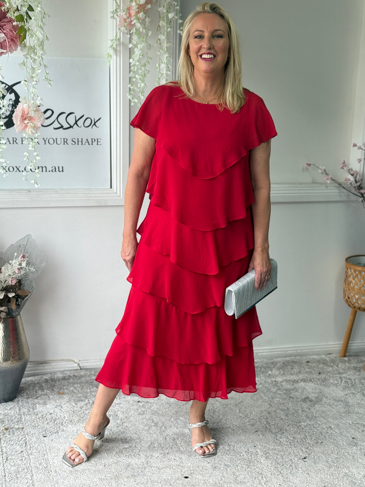 Maxine Red Layering Dress