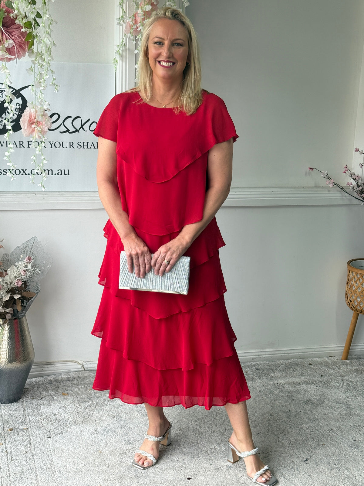 Maxine Red Layering Dress