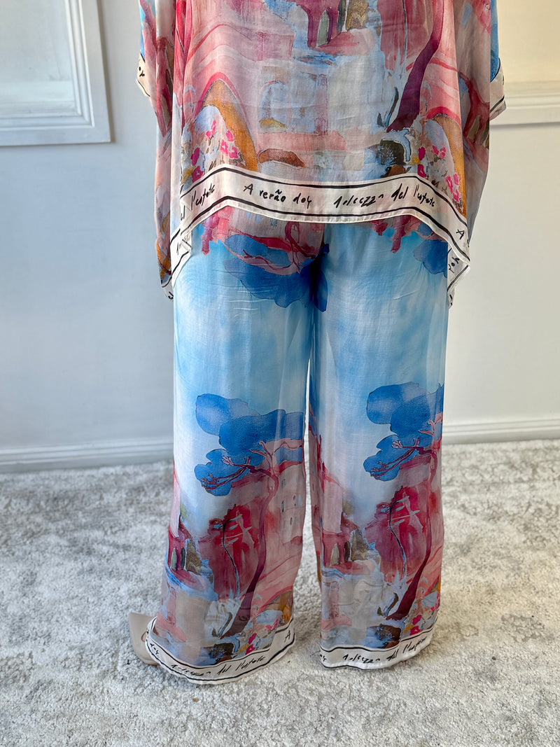 Drayton Abstract Silk Pants