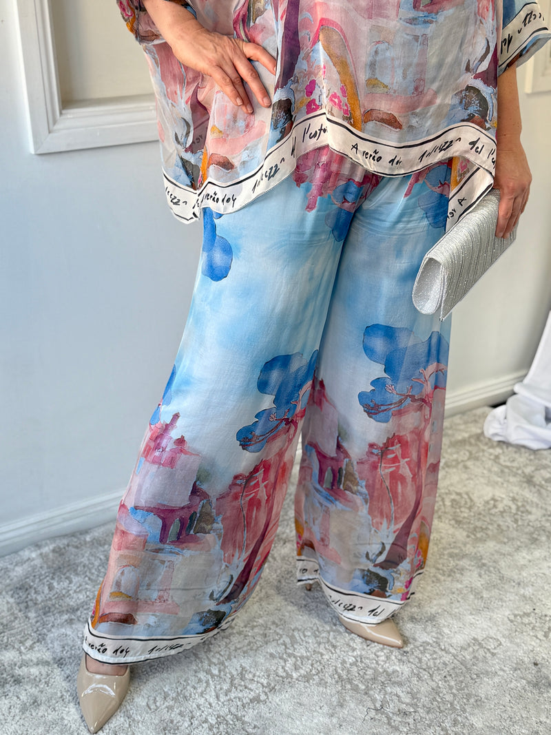Drayton Abstract Silk Pants