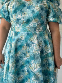 Mercy Aqua Floral Organza Dress