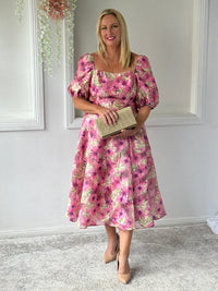 Mercy Pink Floral Organza Dress
