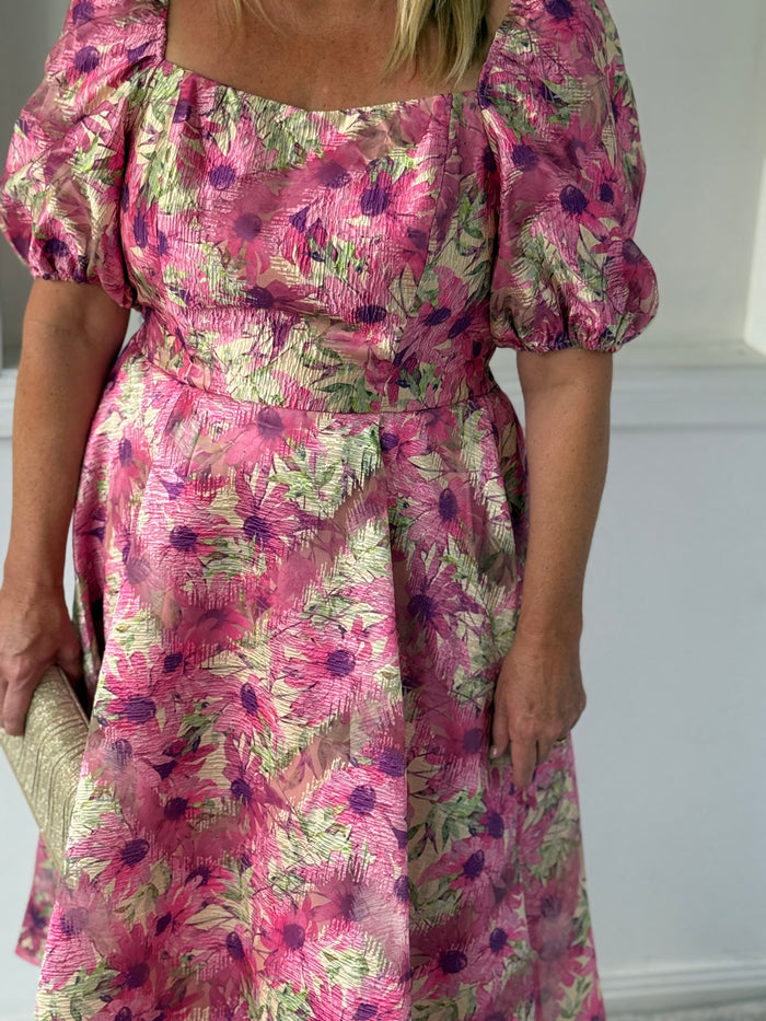 Mercy Pink Floral Organza Dress