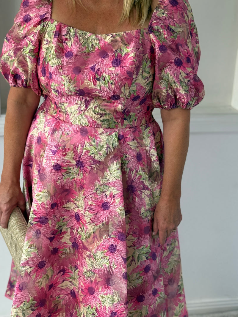 Mercy Pink Floral Organza Dress