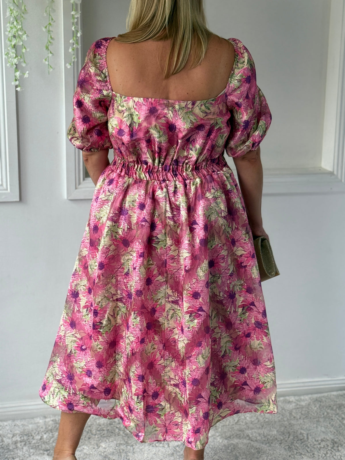 Mercy Pink Floral Organza Dress