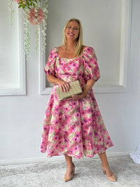 Mercy Pink Floral Organza Dress