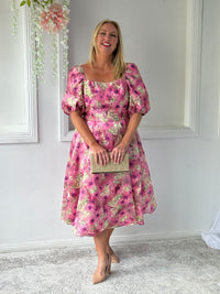 Mercy Pink Floral Organza Dress