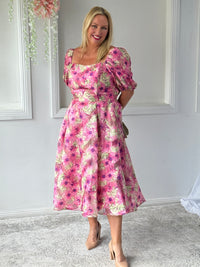 Mercy Pink Floral Organza Dress
