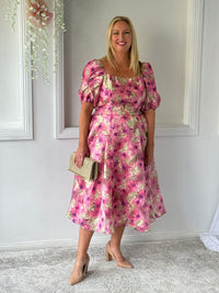 Mercy Pink Floral Organza Dress