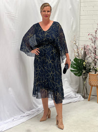 Micah Deep Blue Silk Dress